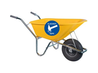 Little Jumbo Bouwkruiwagen HDPE geel anti-lek wiel 100 liter - 1251000885