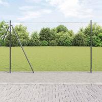 VidaXL Afrasteringspaal grijs 25 x 1,4 m (50 mm gaas) staal en pvc - thumbnail
