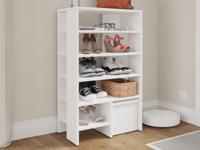 Schoenenkast RUBINO 5 legplanken wit met zitbank - thumbnail