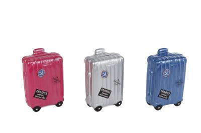 Spaarpot koffer aardew h5 cm zilver - Hortus