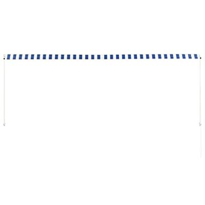 VidaXL Luifel uittrekbaar 350x150 cm blauw en wit