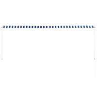 VidaXL Luifel uittrekbaar 350x150 cm blauw en wit - thumbnail