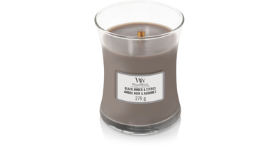 Woodwick Black Amber & Citrus Medium kaars Woodwick Black Amber & Citrus Medium kaars
