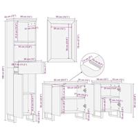 Badkamermeubelset met lade 4 pcs Bruin 38 x 33 x 160 cm - thumbnail
