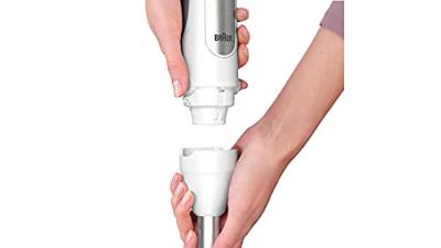 Braun MQ7020 WH Staafmixer 1000 W BPA-vrij, Traploze snelheidsinstelling, Met mixbeker Wit, Zilver