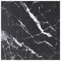 Tafelblad 50x50 cm 6 mm gehard glas met marmeren design zwart - thumbnail