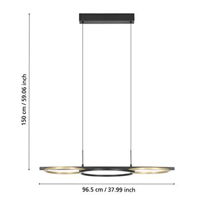Stars of Light Hanglamp met ringenLanacera zwart met goud - 390087