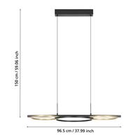 Stars of Light Hanglamp met ringenLanacera zwart met goud - 390087 - thumbnail