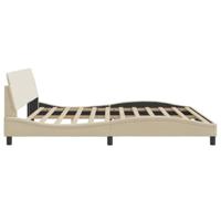 Bedframe zonder matras stof crmekleurig 200x200 cm - thumbnail