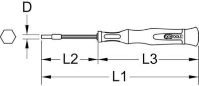 KS Tools 500.7132 Dopschroevendraaier Sleutelbreedte (metrisch): 3 mm