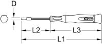 KS Tools 500.7130 Dopschroevendraaier Sleutelbreedte (metrisch): 2 mm - thumbnail