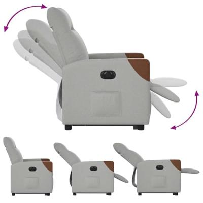 Sta-op-stoel elektrisch verstelbaar stof wolk grijs