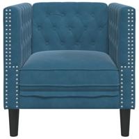 Fauteuil Chesterfield-stijl fluweel blauw - thumbnail
