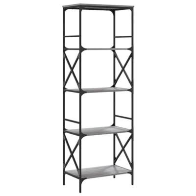 Boekenkast 5-laags 59x35x171 cm bewerkt hout grijs sonoma eiken