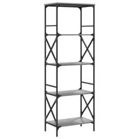 Boekenkast 5-laags 59x35x171 cm bewerkt hout grijs sonoma eiken - thumbnail