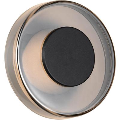 LED Wandlamp - Wandverlichting - Trion Ronde - 10W - Warm Wit - 3000K - Dimbaar - Mat Zwart - Metaal