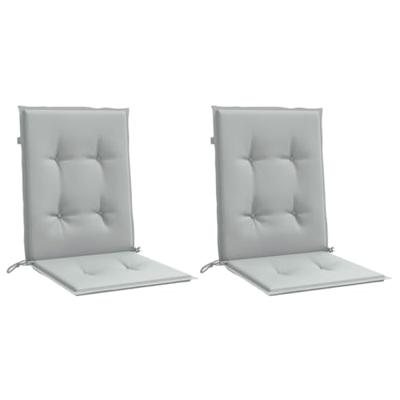Stoelkussens 2 st lage rug 100x50x4 cm stof lichtgrijs - thumbnail