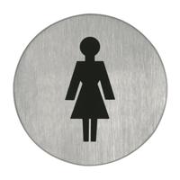 Symboolplaat dames ø75mm rvs mat - thumbnail