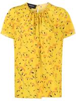 Rochas floral-print short-sleeve blouse - Yellow - thumbnail