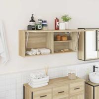 Badkamerwandkast 100x25x40 cm bewerkt hout sonoma eikenkleurig - thumbnail