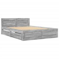 Bedframe met hoofdeinde grijs sonoma eiken 120x190 cm - thumbnail