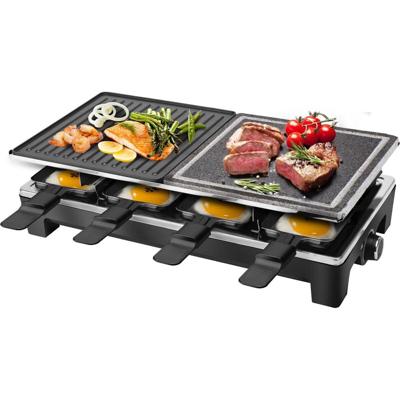 Gourmetstel Steengrill 1500W Zwart voor 8 Personen
