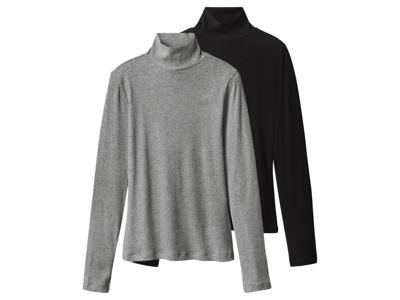 esmara Set van 2 dames coltruien (Zwart/grijs, M (40/42)) esmara Set van 2 dames coltruien (Zwart/grijs, M (40/42))