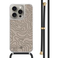 iPhone 15 Pro hoesje met zwart koord - Abstract lines - thumbnail