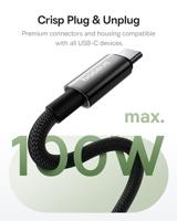 Baseus Tungsten Magnetische USB C naar USB C snellaadkabel 1 m 100 W Zwart - thumbnail