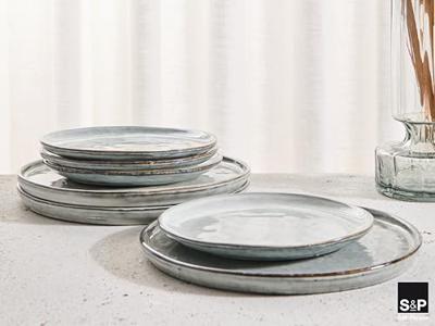 Salt & Pepper Dinerborden Artisan Organisch Groen 28 cm - 4 Stuks