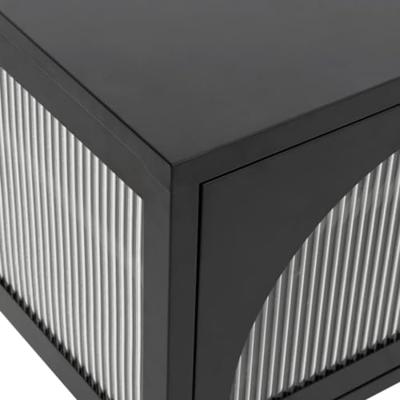 Tv-meubel 105x35x50 cm glas en staal zwart Tv-meubel 105x35x50 cm glas en staal zwart