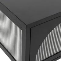 Tv-meubel 105x35x50 cm glas en staal zwart - thumbnail