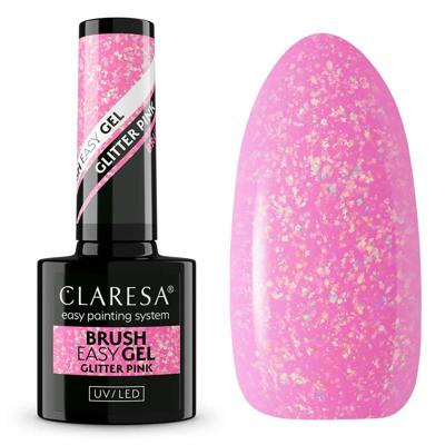 Claresa brush easy gel glitter pink 5ml Claresa brush easy gel glitter pink 5ml