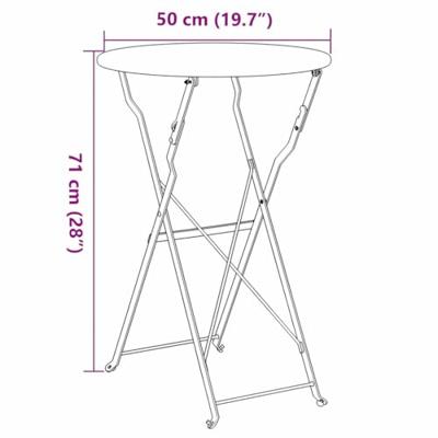 Bistrotafel Donkergroen Ø50x71 cm Poedercoating staal