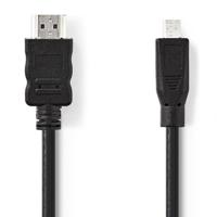 High Speed HDMI-kabel met Ethernet | HDMI-connector - HDMI-micro-connector | 2,0 m | Zwart - thumbnail