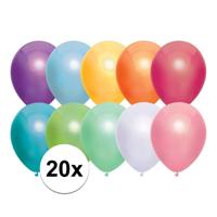 20x Gekleurde metallic ballonnen 30 cm - Ballonnen - thumbnail