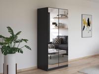 KledingkastREFALEO 2 deuren metaalgrijs met spiegel - thumbnail