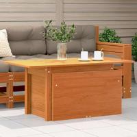 Tuintafel 100x50x75 cm massief grenenhout wasbruin - thumbnail