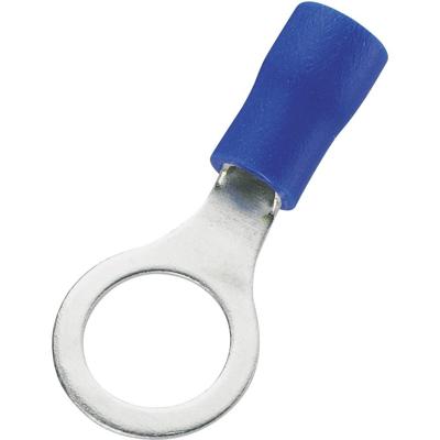 TRU COMPONENTS 746581 Ringkabelschoen Dwarsdoorsnede (max.): 2.50 mm² Schachtdiameter: 8.4 mm Deels geïsoleerd Blauw 100 stuk(s)