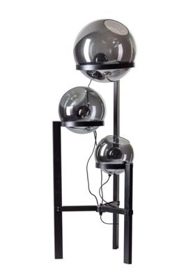 ETH Glazen vloerlampOrb 3-lichts zwart met spiegelglas - 05-VL8366-3036