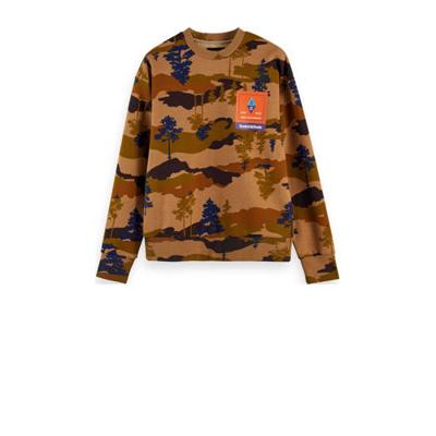 Scotch & Soda sweater met camouflageprint brique