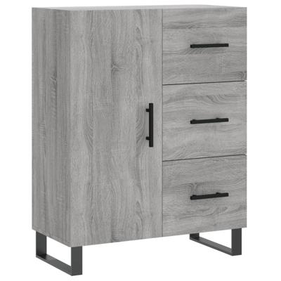 Dressoir 69,5x34x90 cm bewerkt hout grijs sonoma eikenkleurig