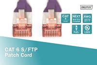 Digitus DK-1644-020/VI RJ45 Netwerkkabel, patchkabel CAT 6 S/FTP 2.00 m Violet Halogeenvrij, Verdraaide paren 1 stuk(s) - thumbnail
