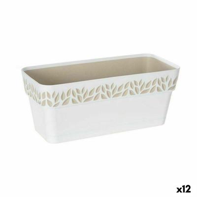 Zelfwaterende plantenpot Stefanplast Cloe Wit Plastic 13,3 x 12,3 x 29,3 cm (12 Stuks)