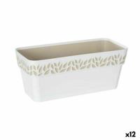 Zelfwaterende plantenpot Stefanplast Cloe Wit Plastic 13,3 x 12,3 x 29,3 cm (12 Stuks) - thumbnail