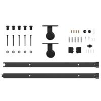 Doos met onderdelen voor schuifdeur 152,5 cm staal zwart - thumbnail