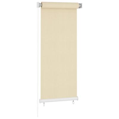 VidaXL Rolgordijn voor buiten 65(b)x140(h) cm hdpe crèmekleurig