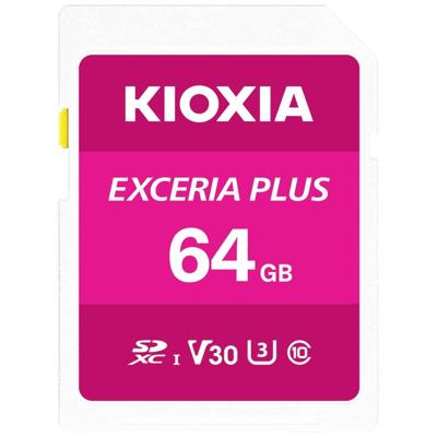 Kioxia EXCERIA PLUS SDXC-kaart 64 GB UHS-I, v30 Video Speed Class