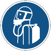 Gebruik autonoom ademhalingstoestel gebods- Ø 200 mm - Kunststof bord - thumbnail