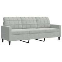 2-delige Loungeset met kussens en bolsters fluweel lichtgrijs - thumbnail